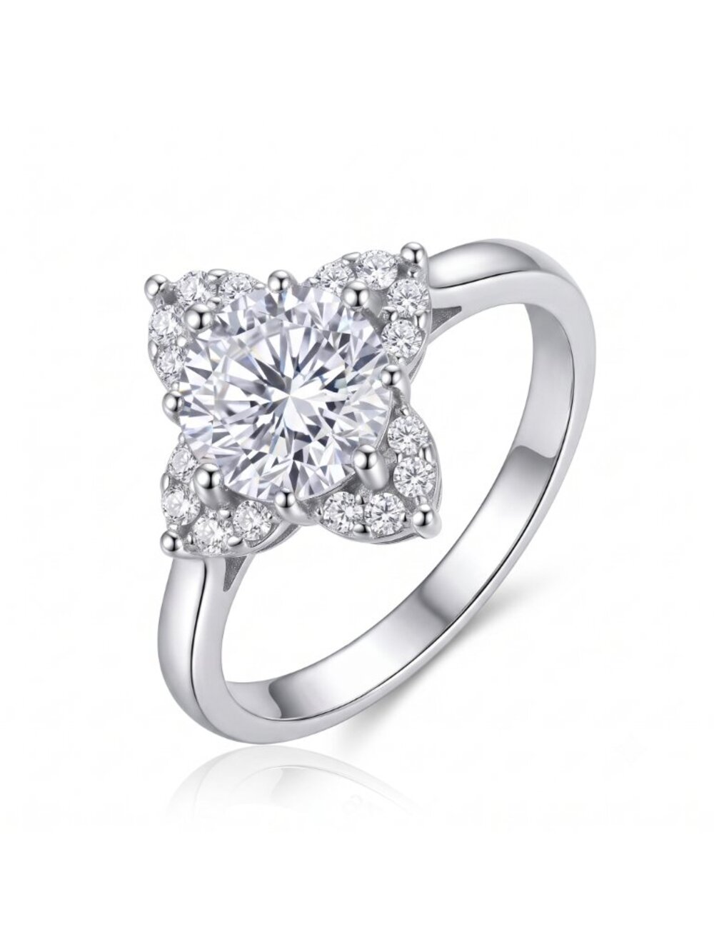 Round Gemstone Ring, 925 Sterling Silver Charmed Aroma